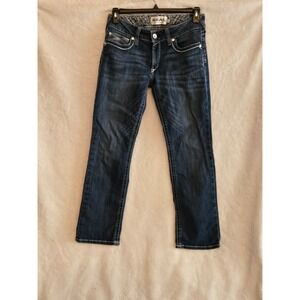 Ariat REAL Denim Womens 30S Straight Leg Jeans Dark Wash Contrast Stitch Blue